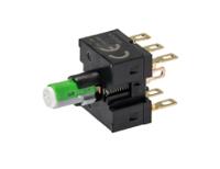 a165l-jgm-24d-2 Omron A16 Series Illuminated Push Button, Momentary, Panel Mount, 16mm Cutout, DPDT, Green LED, 250V, IP65