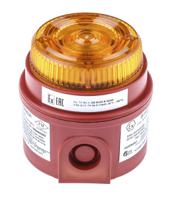 is-mb1-ra e2s IS-mB1 Series Amber Flashing Beacon, 24 V dc, Surface Mount, LED Bulb, IP65