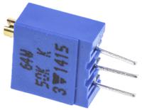 m64w503kb40 Vishay 64W Series 19 (Electrical), 22 (Mechanical)-Turn Through Hole Trimmer Resistor with Pin Terminations, 50kΩ ±10%