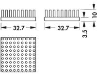 ick-s-32x32x10 Fischer Elektronik Heatsink, Universal Square Alu, 5.4K/W, 32.7 x 32.7 x 10mm, Adhesive Foil, Conductive Foil