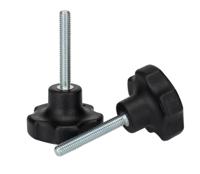 199-272 RS PRO Black Thermoplastic Multiple Lobes Clamping Knob, M6, Threaded Mount