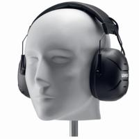 2640001 uvex aXess one 3.5 mm Jack Plug Speak & Listen Ear Defender with Headband, 31dB, Black, Grey, Noise Cancelling