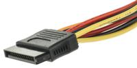 11031041-25 Roline Male SATA Power to Female SATA Power x 3 Cable, 200mm