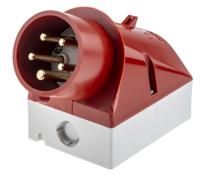 342 MENNEKES IP44 Red Wall Mount 3P + N + E 25 ° Industrial Power Plug, Rated At 16A, 400 V