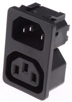 43000301 Schurter C13, C14 Snap-In IEC Connector Socket, Plug, 10A, 250 V