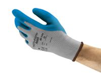 80100090 Ansell 80-100 Grey Cotton, Polyester Polyester Cotton Fibre Work Gloves, Size 9, Latex Coating
