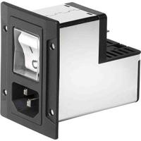 3-118-974 Schurter 10A, 250 V ac Screw Mount Filtered IEC Connector