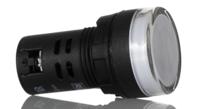 271-7491 RS PRO, Panel Mount White LED Pilot Light, 22mm Cutout, IP65, Round, 230V ac