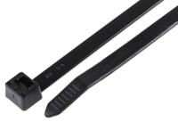 111-12830-t120s-pa66w-bk HellermannTyton Cable Tie, 225mm x 7.6 mm, Black Polyamide 6.6 (PA66), Pk-50