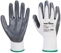 a310grwl Portwest A360 - Senti - Flex Glove Grey, White Elastane, Polyester Work Gloves, Size L, Nitrile Foam Coating