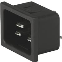 47938000 Schurter C20 Snap-In IEC Connector Male, 20A, 250 V