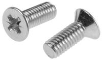 553-510 RS PRO Pozi M6 Countersunk Steel Machine Screws DIN 965 x 16.0mm