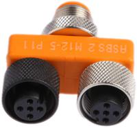 asbs2m12-5-p11 Lumberg Automation Tee 5 Pole M12 Socket to 5 Pole Plug Adapter