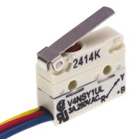v4nsy1ul Saia-Burgess Short Lever Micro Switch, Pre-wired Terminal, 3 A @ 250 V ac, SPDT, IP67