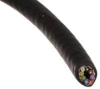 25198-bk005 Alpha Wire Xtra-Guard 2 Performance Cable Control Cable, 8 Cores, 0.35 mm² 22 AWG, Screened, 30 m, Black Polyvinyl