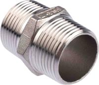499-3063 RS PRO Stainless Steel Pipe Fitting Hexagon Hexagon Nipple, Male R 1in x Male R 1in