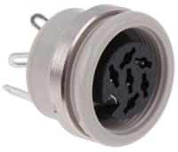 930954517-mab-6100-grey Hirschmann, MAB 6 Pole Din Socket, DIN 45322, 4A, 34 V ac/dc IP30, Screw Lock, Female, Panel Mount