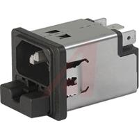 522001431 Schurter 1A, 250 V ac Male Panel Mount Filtered IEC Connector 5220.0143.1, Quick Connect 2 Fuse