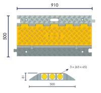 cp1071 Viso 910mm Black/Yellow Cable Cover in Rubber, Thermoplastic, 65mm Inside dia.