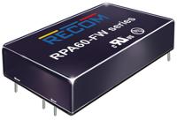 rpa60-2424sfwp Recom RPA60-FW DC-DC Converter, 24V dc/ 2.5A Output, 9 → 36 V dc Input, 60W, Through Hole, +75°C Max Temp -40°C