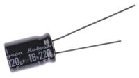 16yxf220m8x115 Rubycon 220μF Aluminium Electrolytic Capacitor 16V dc, Radial, Through Hole - 16YXF220M8X11.5