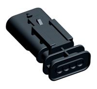1-1564559-1 TE Connectivity, MCON 1.2 Automotive Connector Plug Black Plug-In 4 Way