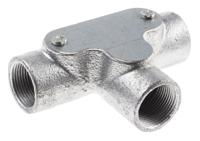 763-9226 RS PRO Inspection Tee, Conduit Fitting, 25mm Nominal Size, Steel, Silver