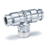 kqg2t04-m5 SMC KQG2 Series T Fitting, 4 mm to M5 x 0.8 Male, Threaded-to-Tube Connection Style, KQG2T04-M5