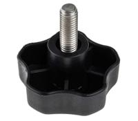 702-7649 RS PRO Black Multiple Lobes Clamping Knob, M10, Threaded Stud