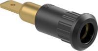 643010-23 Staubli Blue Socket Test Socket, Tab Termination, 25A, 30V ac, Gold Plating