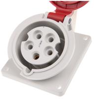1500 MENNEKES IP44 Red Panel Mount 3P + N + E Angled Industrial Power Socket, Rated At 32A, 400 V