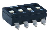 sbs-60004 KNITTER-SWITCH 4 Way Surface Mount DIP Switch 4PST, Flat Actuator