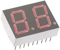 hdsp-523e HDSP-523E Broadcom 2 Digit 7-Segment LED Display, CC Red 7.69 mcd RH DP 14.2mm