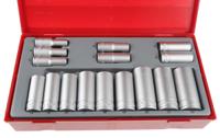 tt3816 Teng Tools 16-Piece Metric 3/8 in Deep Socket Set , 6 point