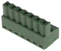 790-0714 RS PRO, 5.08mm Pitch, 7 Way, Pluggable Terminal Block, Plug, Cable Mount, Screw Termination