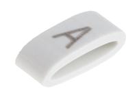 531-07861-hobs85-pvc-wh HellermannTyton HODS85 Slide On Cable Markers, Black on White, Pre-printed "A", 1.8 → 6.3mm Cable, 531-07861