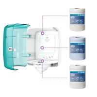 473180 Tork Plastic White/Turqoise Wall Mounting Paper Towel Dispenser, 239mm x 331mm x 255mm