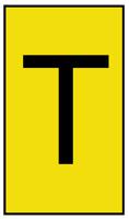 901-10201 HellermannTyton Ovalgrip Slide On Cable Markers, Black on Yellow, Pre-printed "T", 2.5 → 6mm Cable,