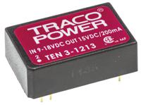 ten-3-1213 TRACOPOWER TEN 3 DC-DC Converter, 15V dc/ 200mA Output, 9 → 18 V dc Input, 3W, Through Hole, +85°C Max Temp