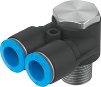qsylv-14-8 Festo Y Threaded Adaptor, Push In 8 mm to Push In 8 mm, Threaded-to-Tube Connection Style, 153193