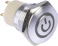 175-9665 RS PRO Illuminated Push Button Switch, Latching, Panel Mount, 16mm Cutout, SPST, Green LED, 36V dc, IP67