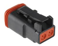 dt06-2s-ce06 Deutsch, DT Automotive Connector Plug Black 2 Way, Crimp Termination DT06-2S-CE06