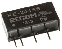 re-2415s Recom RE DC-DC Converter, 15V dc/ 66mA Output, 21.6 → 26.4 V dc Input, 1W, Through Hole, +85°C Max Temp -40°C