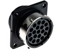 utg01619s Souriau Sunbank by Eaton Circular Connector, 19 Contacts, Flange, Standard Connector, Plug, Female, IP65, UTG Series