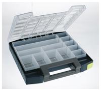 134804 Raaco 13 Cell Blue PC, PP Compartment Box, 55mm x 298mm x 284mm