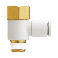 kq2vf06-m5a SMC KQ2V Series Female Elbow, Push In 6 mm to M5 x 0.8 Female, Threaded-to-Tube Connection Style, KQ2VF06-M5A