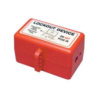 800126 Brady Red 4-Lock Polystyrene Electrical Plug Lockouts, 7.87mm Shackle