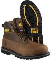 p708025 CAT Holton Brown Steel Toe Capped Men's Safety Boots, UK 12, EU 46