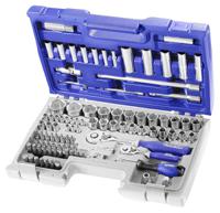 e034805 Expert by Facom 98-Piece Metric 1/2 in; 1/4 in Deep Socket/Standard Socket/Bit Set with Ratchet, 6 point; e-Torx; Hex
