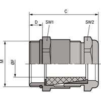 52105480-52032625 Lapp 52 Series Nickel Plated Brass Cable Gland Kit, M20 Thread, 8.5mm min., 10.8mm max., IP68